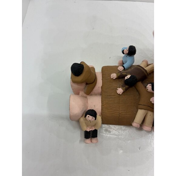 Clay Storyteller Figurine With Multicolored Children & Flute Design - Picture 6 of 12